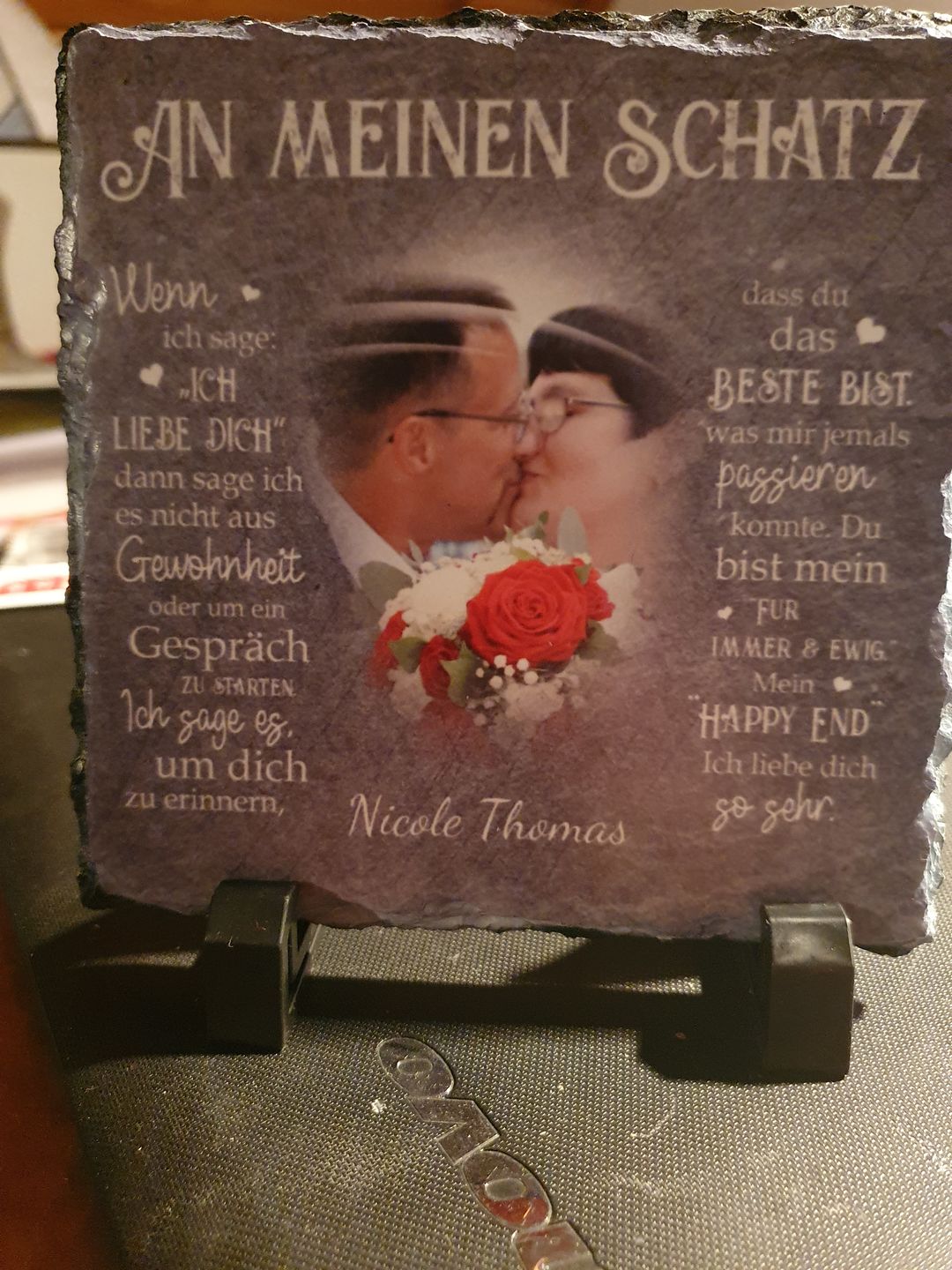 Customer photo review of An meinen Schatz - Paar-Schieferplatte