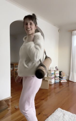 Customer photo review of Jute Yoga Strap in Black/Natural 140cm