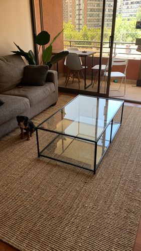 Customer photo review of Mesa de centro Rectangular 120 NEGRA dos niveles GLASS
