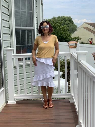Customer photo review of Brigitte Brianna Ruffle Skirt