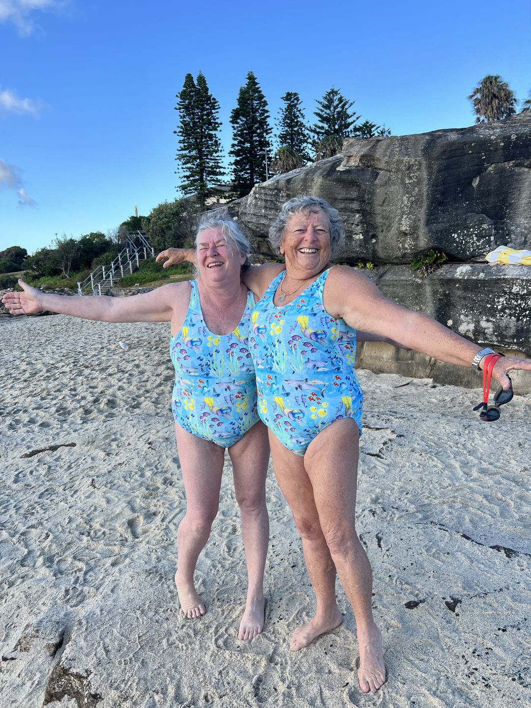 Customer photo review of Great Barrier Reef Women's One Piece Sleeveless Swimsuit