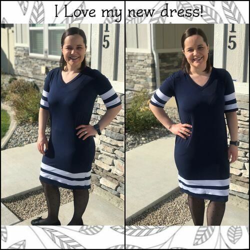 Customer photo review of Brigitte Brianna Varsity Dress