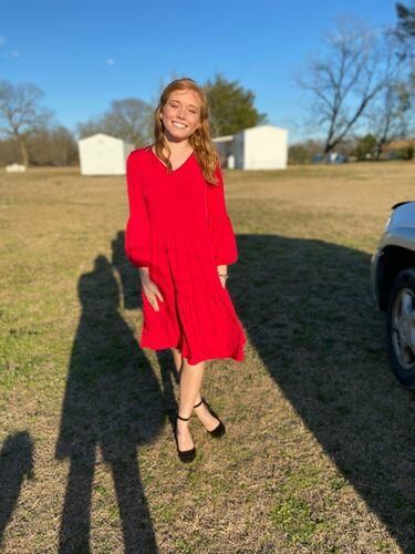 Customer photo review of Brigitte Brianna Ruffle Tier Dress