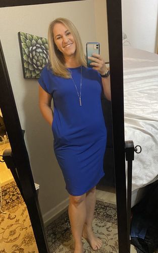 Customer photo review of Brigitte Brianna Pocket Tee Dress