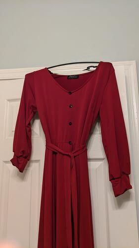 Customer photo review of Brigitte Brianna V-Neck Maxi Dress