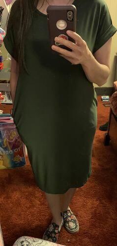 Customer photo review of Brigitte Brianna Pocket Tee Dress