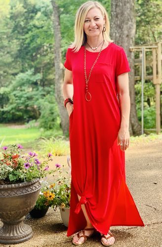 Customer photo review of Brigitte Brianna Pocket Maxi Dress