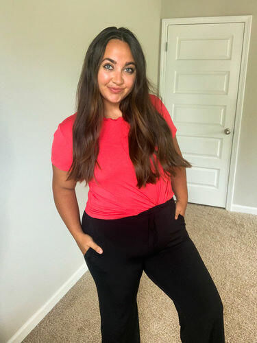 Customer photo review of Brigitte Brianna Motion Tee