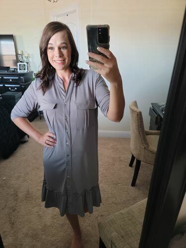 Customer photo review of Brigitte Brianna Safari Dress
