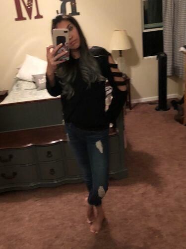 Customer photo review of Brigitte Brianna Slit Sleeve Sweatshirt