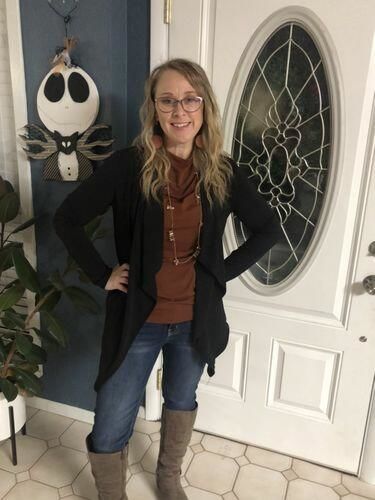 Customer photo review of Brigitte Brianna Cascade Top