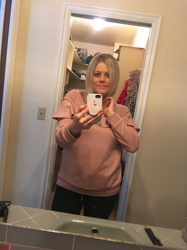 Customer photo review of Brigitte Brianna Ruffle Sweatshirt