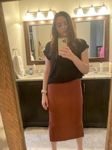 Customer photo review of Brigitte Brianna Runaround Skirt