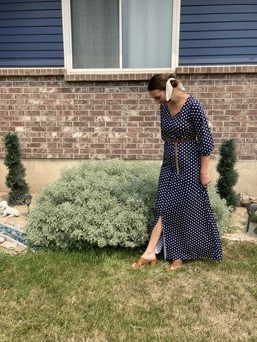 Customer photo review of Brigitte Brianna V-Neck Maxi Dress