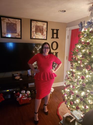 Customer photo review of Brigitte Brianna Peplum Dress
