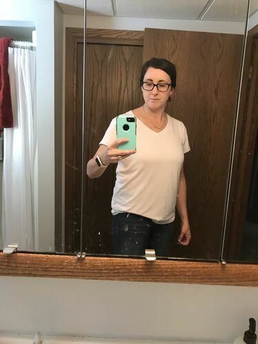Customer photo review of Brigitte Brianna Favorite V-Neck Basic Tee