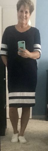 Customer photo review of Brigitte Brianna Varsity Dress