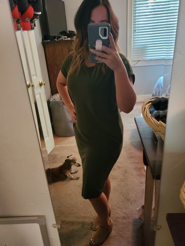 Customer photo review of Brigitte Brianna Pocket Tee Dress