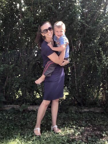 Customer photo review of Brigitte Brianna Baseball Tee Dress