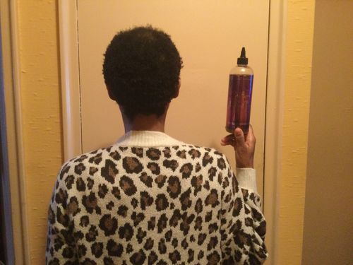 Customer photo review of African Black Soap Hair Growth Shampoo