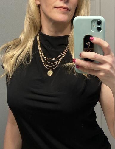 Customer photo review of Brigitte Brianna Cascade Top