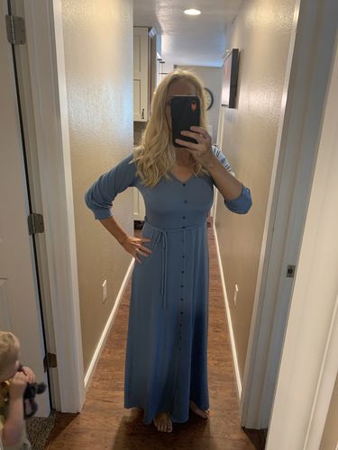 Customer photo review of Brigitte Brianna V-Neck Maxi Dress