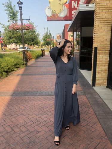 Customer photo review of Brigitte Brianna V-Neck Maxi Dress