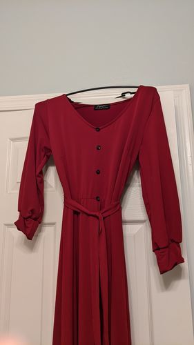 Customer photo review of Brigitte Brianna V-Neck Maxi Dress
