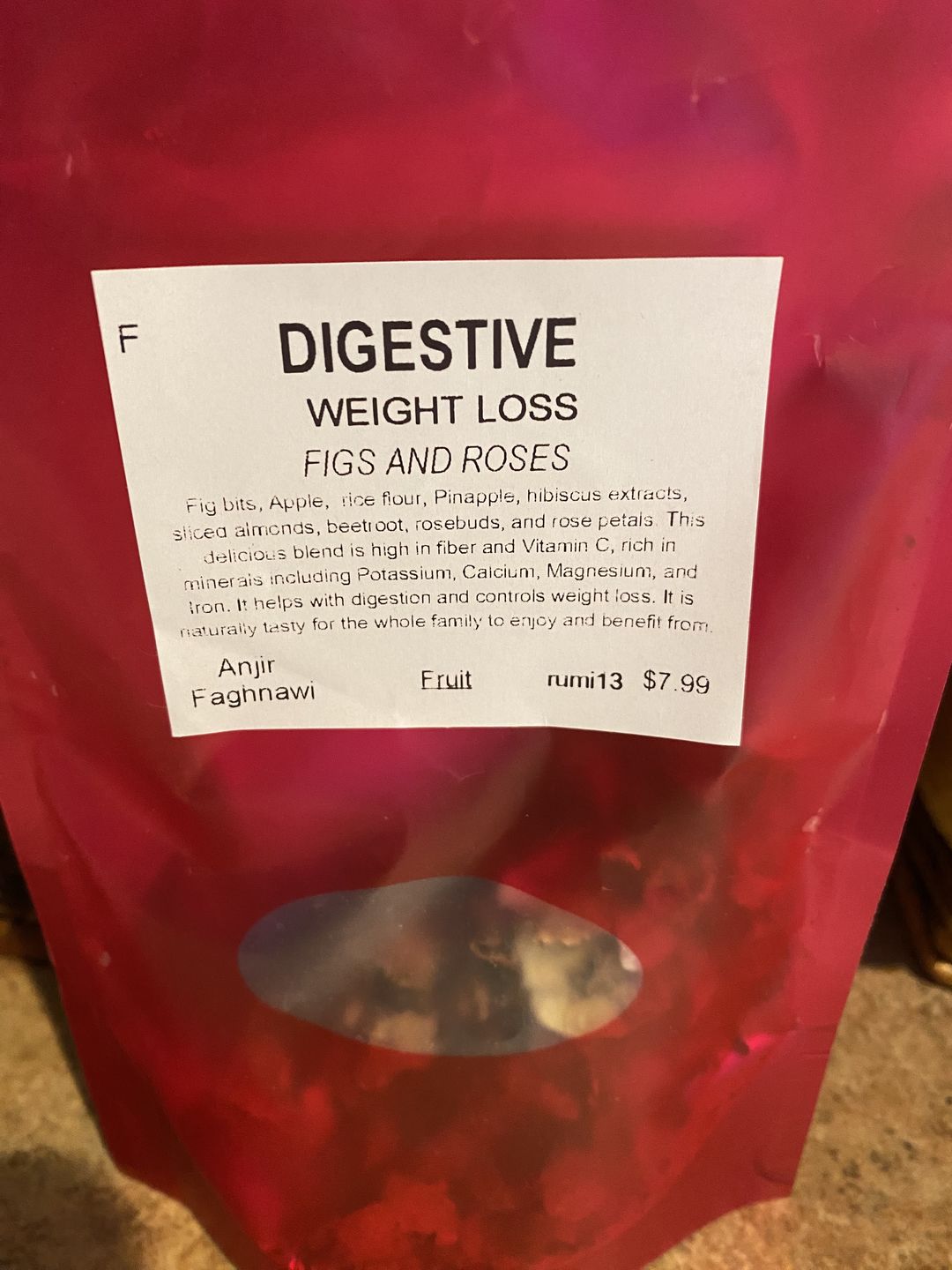 Customer photo review of Figs and Roses, Herbal Fruit Tea