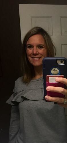 Customer photo review of Brigitte Brianna Ruffle Sweatshirt