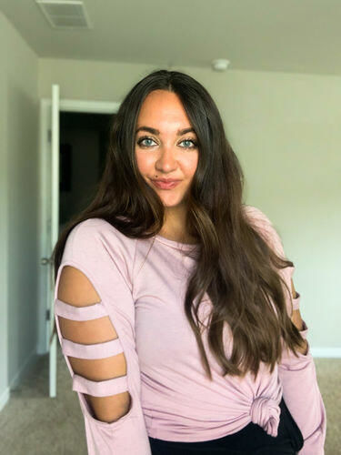 Customer photo review of Brigitte Brianna Slit Sleeve Sweatshirt