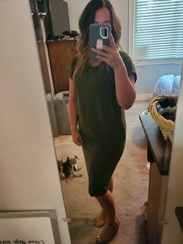 Customer photo review of Brigitte Brianna Pocket Tee Dress