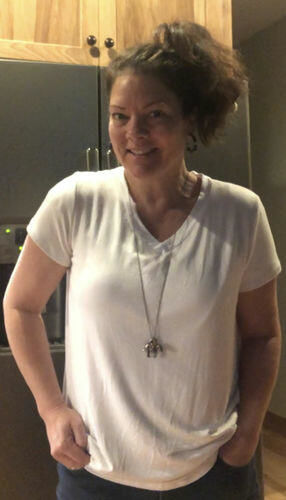 Customer photo review of Brigitte Brianna Favorite V-Neck Basic Tee