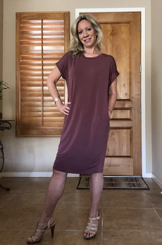 Customer photo review of Brigitte Brianna Pocket Tee Dress