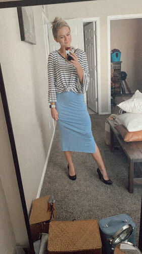 Customer photo review of Brigitte Brianna Runaround Skirt