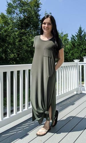 Customer photo review of Brigitte Brianna Pocket Maxi Dress