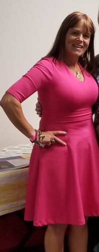 Customer photo review of Brigitte Brianna V-Neck Gala Dress