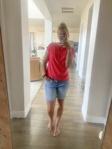 Customer photo review of Brigitte Brianna Cascade Top