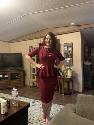 Customer photo review of Brigitte Brianna Peplum Dress