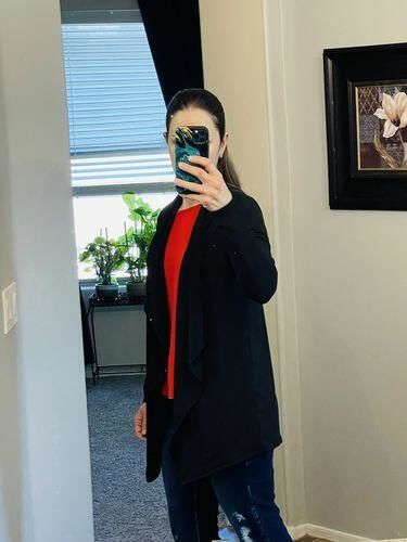 Customer photo review of Brigitte Brianna Voyage Cardigan