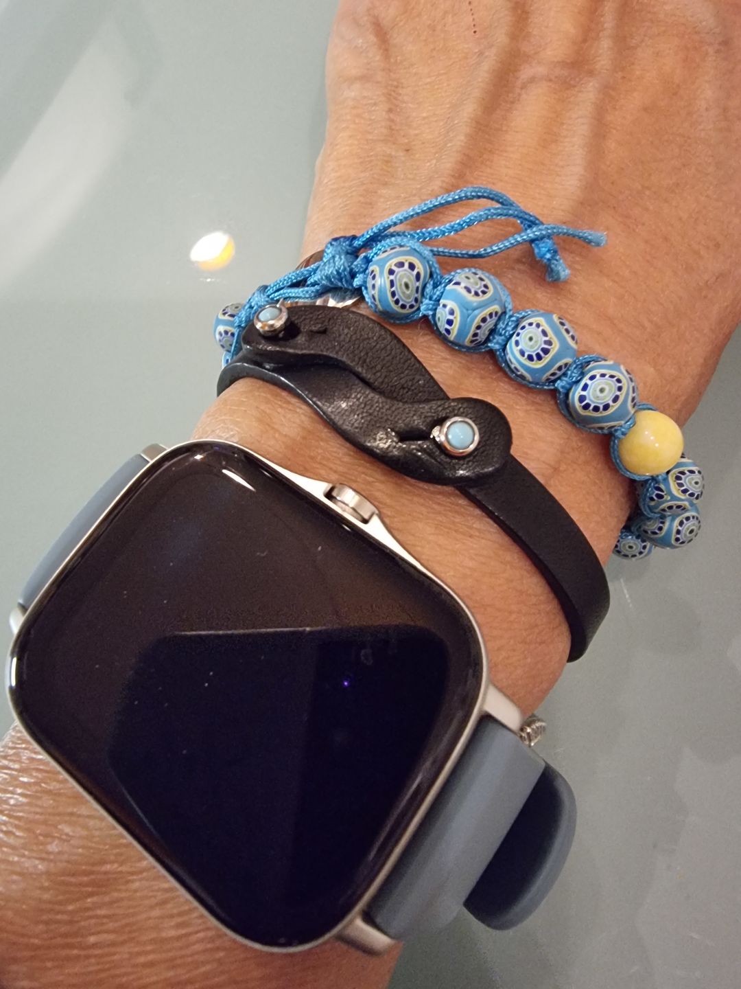 Customer photo review of Bracciale pelle Noi Turchese Tulsi