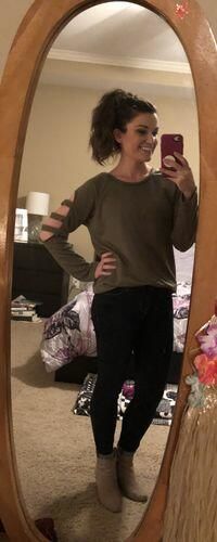 Customer photo review of Brigitte Brianna Slit Sleeve Sweatshirt
