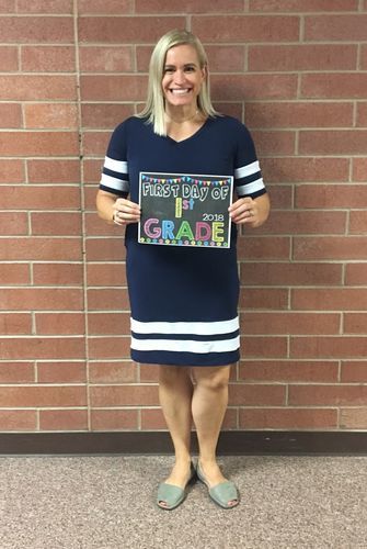 Customer photo review of Brigitte Brianna Varsity Dress
