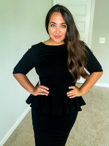 Customer photo review of Brigitte Brianna Peplum Dress