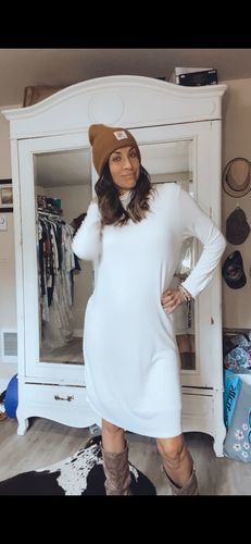 Customer photo review of Brigitte Brianna Turtleneck Dress