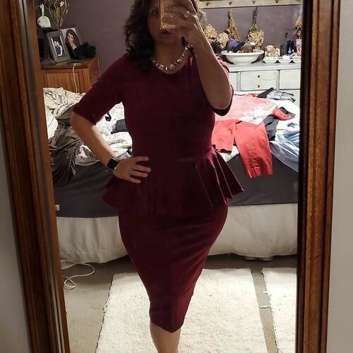 Customer photo review of Brigitte Brianna Peplum Dress