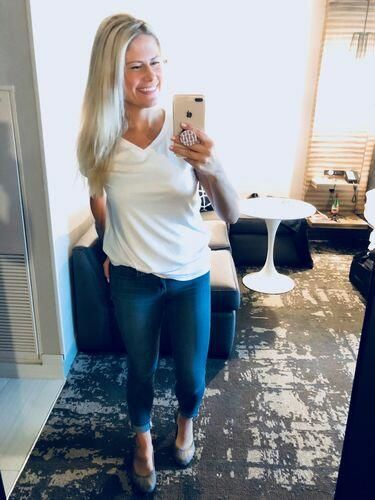 Customer photo review of Brigitte Brianna Favorite V-Neck Basic Tee