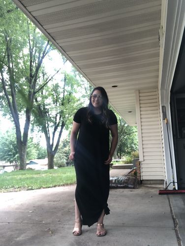 Customer photo review of Brigitte Brianna Pocket Maxi Dress