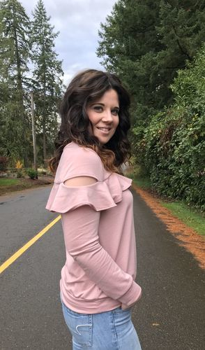 Customer photo review of Brigitte Brianna Ruffle Sweatshirt
