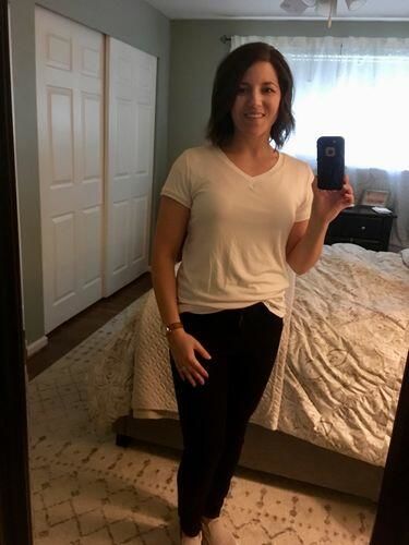 Customer photo review of Brigitte Brianna Favorite V-Neck Basic Tee